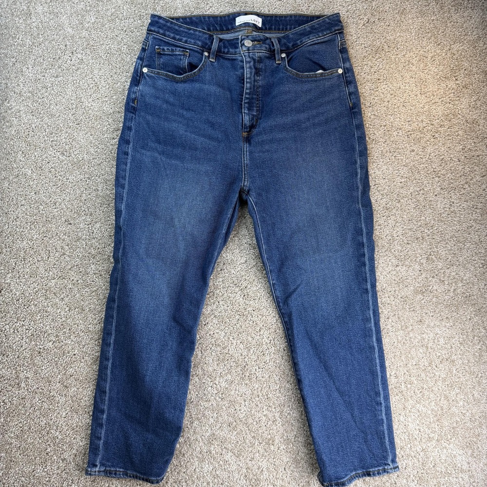 LOFT Curvy High Rise Jeans Womens 12P Petite Med Wash Blue Stretch Denim Pants